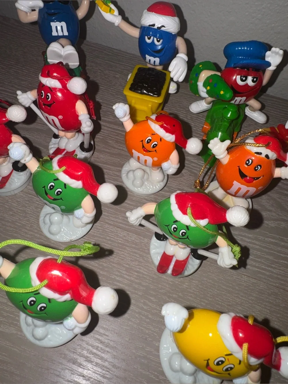 Vintage M&Ms Christmas Topper Ornaments & Express Decorative Train lot